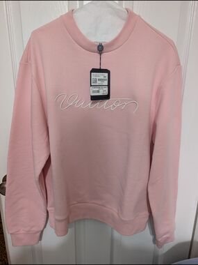 Louis Vuitton Pink Crewneck Sweater with Script Logo